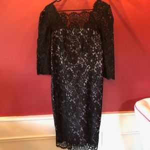 Milly Black lace dress with 3/4 sleeve